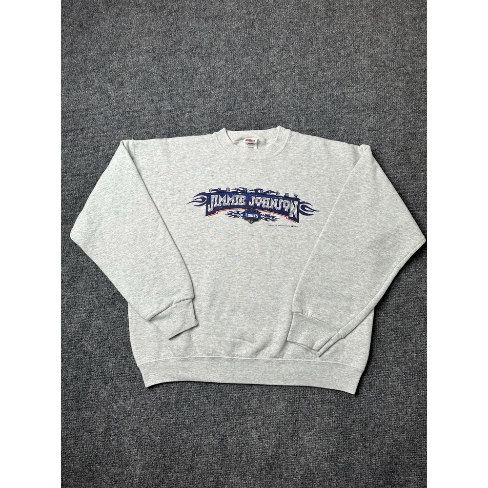 Mens Crewneck Sweatshirt Jimmie Johnson Lowe's Racing Gray 2006, Size‎ L